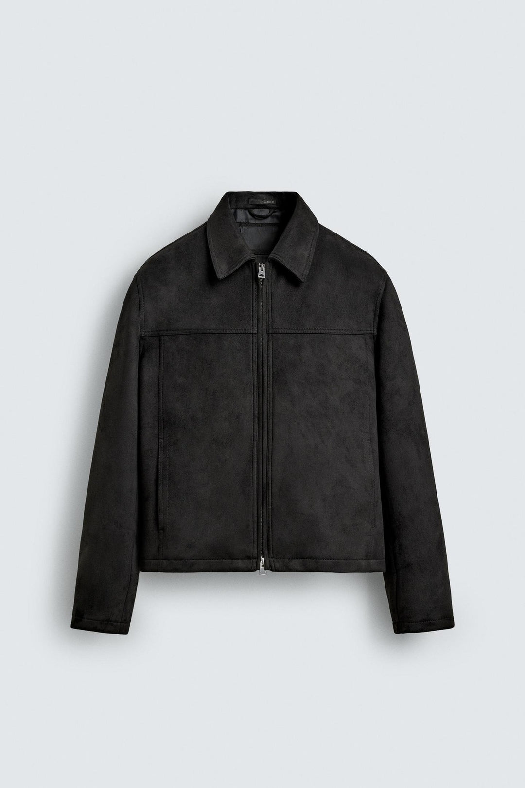 Herren Wildlederjacke mit Reißverschluss und Hemdkragen Drune