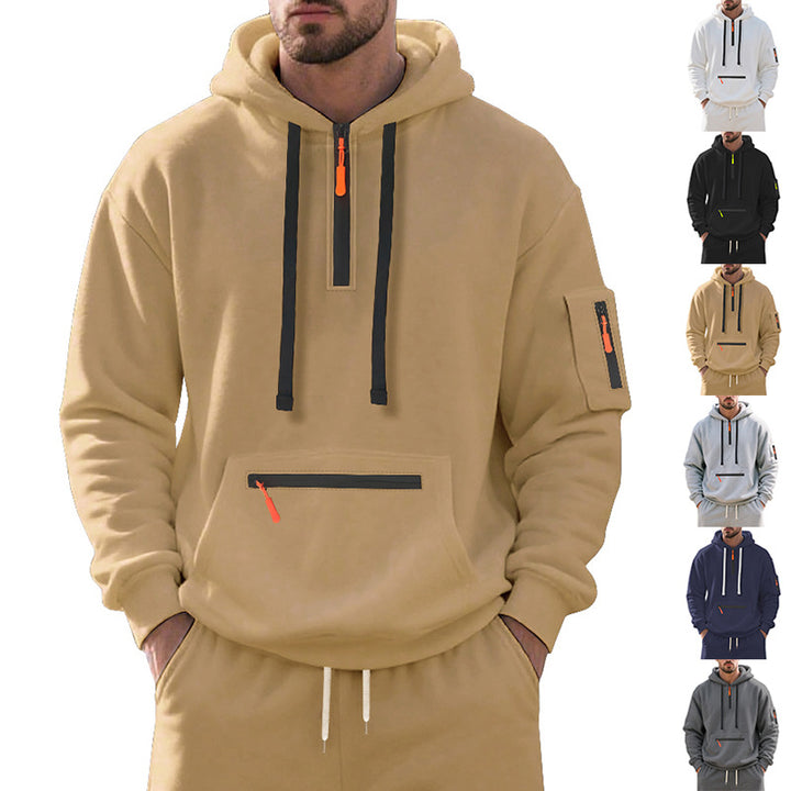 Herren Sportlicher Hoodie mit funktionalen Reißverschlusstaschen Drune