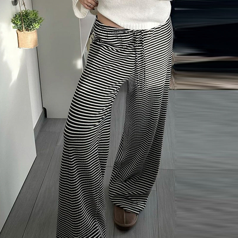 Damen nan leichte Jersey Loungehose mit Tunnelzug und weitem Bein Drune