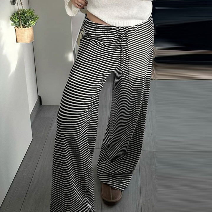 Damen nan leichte Jersey Loungehose mit Tunnelzug und weitem Bein Drune