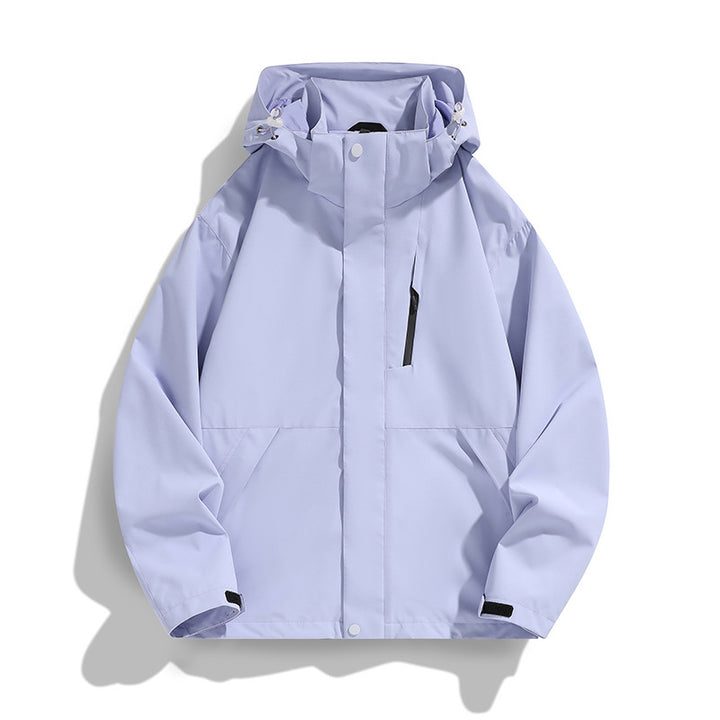 Damen Oversize Softshell-Kapuzenjacke mit Drop-Shoulder, verdeckten Reißverschlüssen und Kordelzug Drune