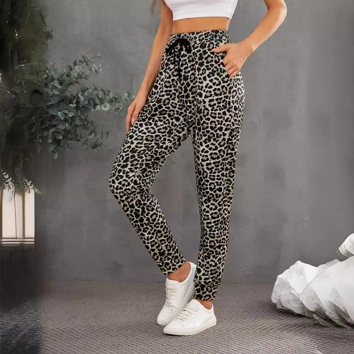 Damen Modische Sporthose im trendigen Leopardenmuster Drune