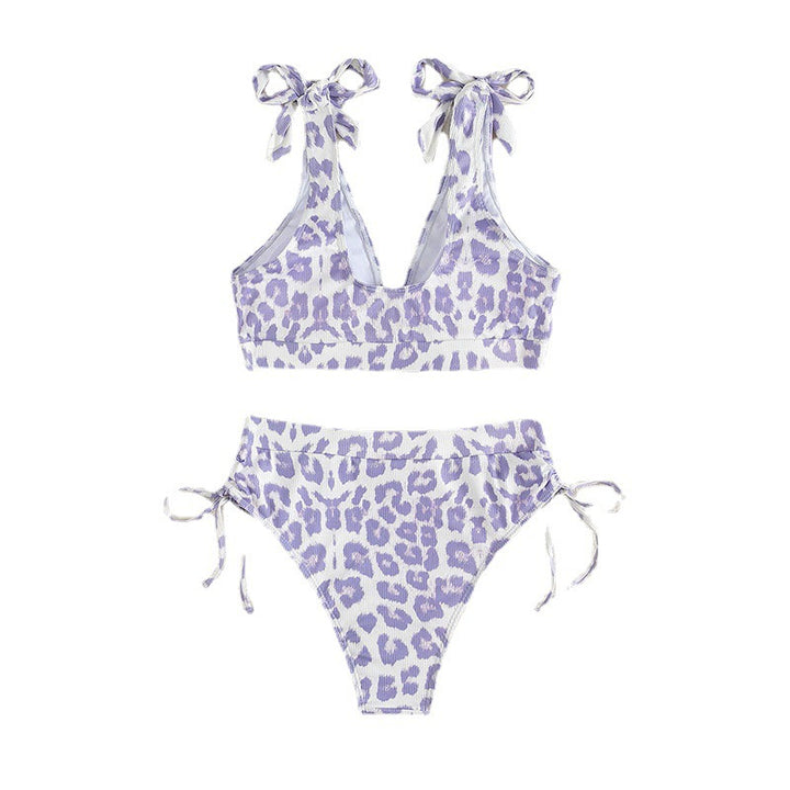 Damen Hoch geschnittenes Bikini-Set mit verspielten Schnürdetails Drune