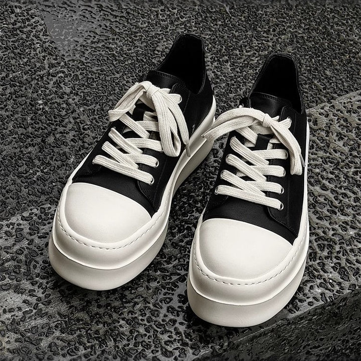 Unisex High-Top Plateausneaker aus Leder mit sculpted Plateau-Sohle Drune