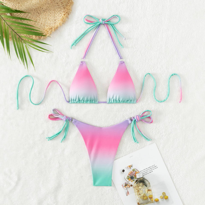 Damen Triangel-Bikini mit individuell anpassbarem Bindesystem und modischem Farbverlauf Drune