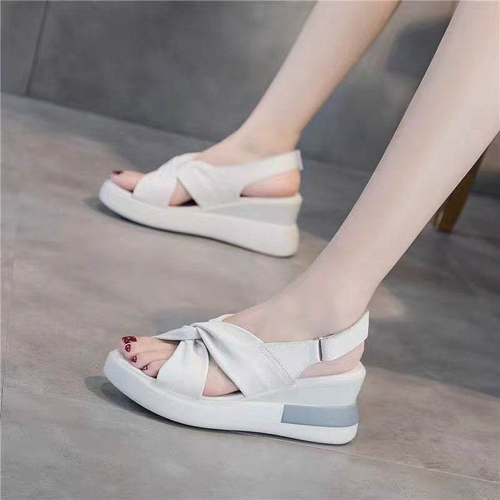 Damen Wedge-Sandalen mit modischem Knoten-Design und flexiblem Fußbett Drune