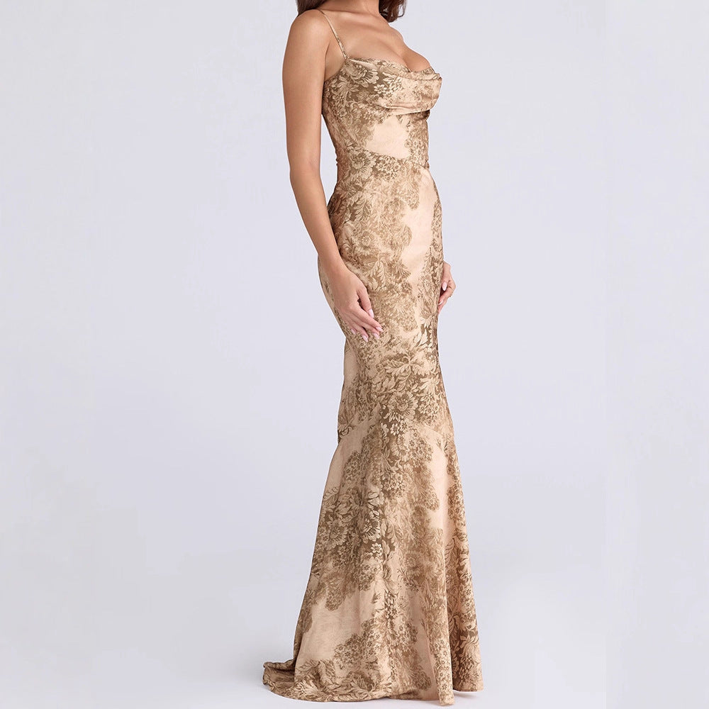 Damen Elegantes Maxikleid mit floralem Design Drune