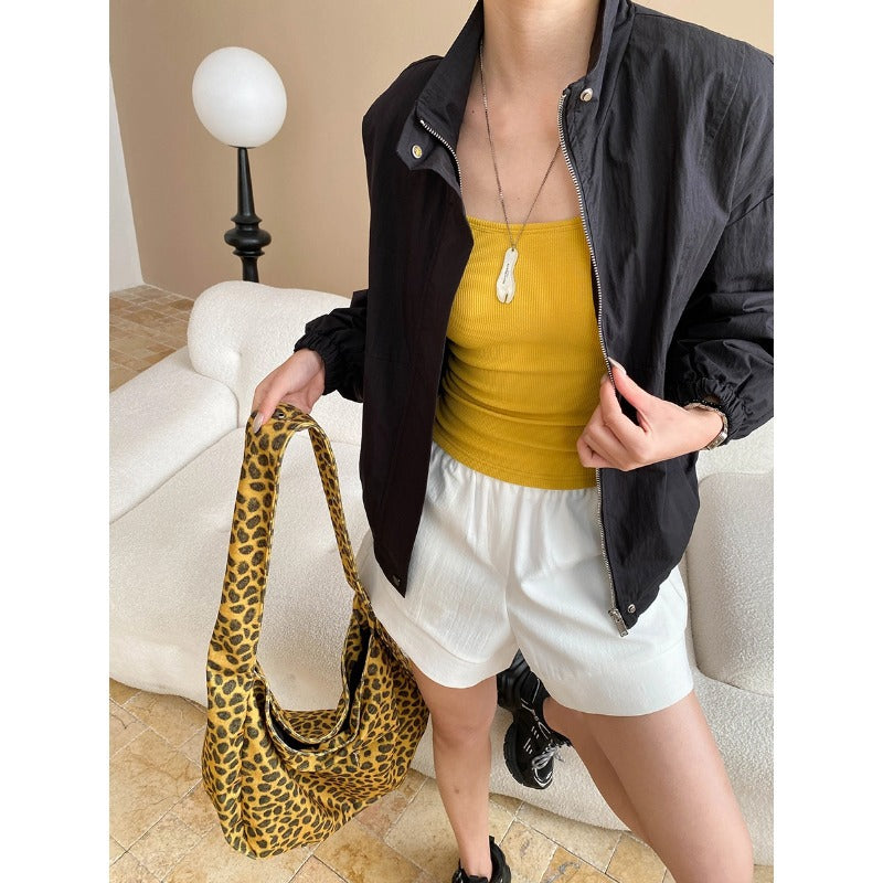 Damen lässige Utility-Jacke mit hohem Kragen und praktischen Taschen Drune