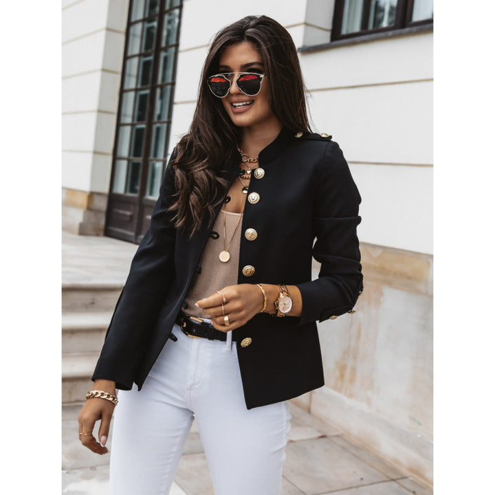 Damen modischer Blazer mit goldenen Knöpfen und schmalem Schnitt Drune