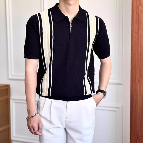 Herren Modisches Poloshirt mit Reißverschluss Drune