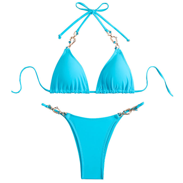 Damen Triangel-Bikini mit schimmernden Anhängern Drune