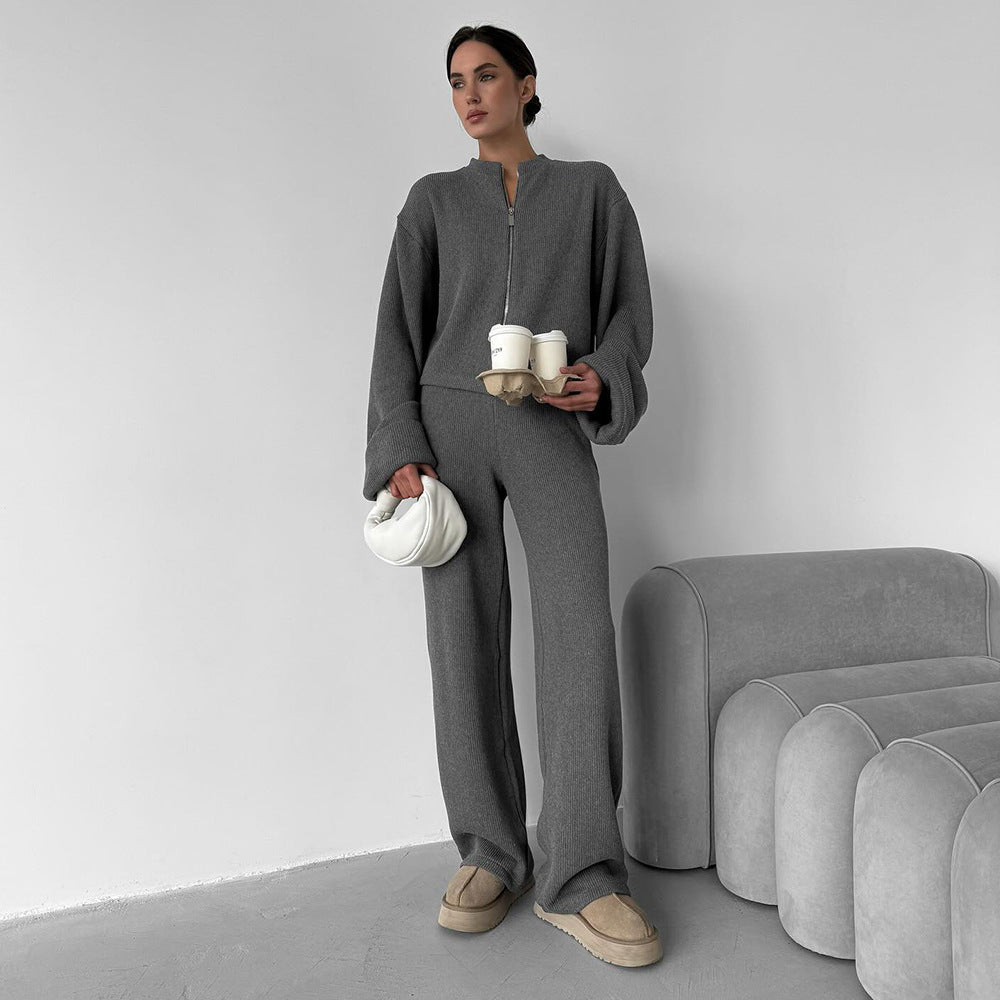 Damen Modisches und bequemes Strick-Ensemble mit weitem Schnitt Drune