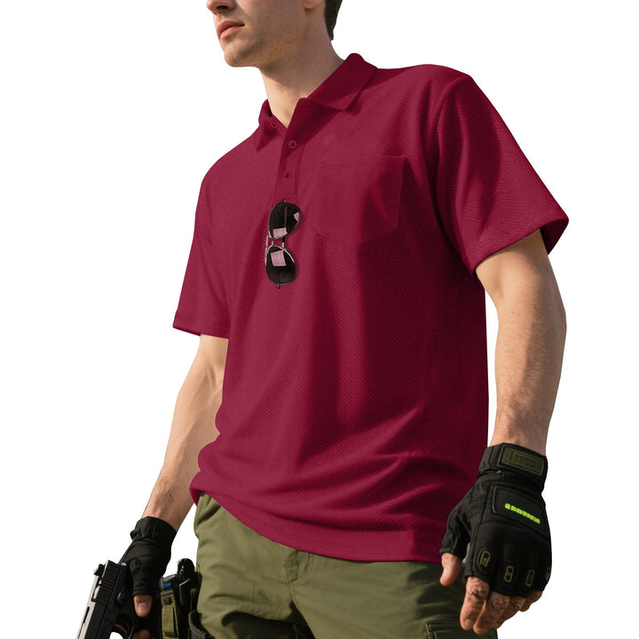 Herren nan funktionelles Kurzarm-Poloshirt mit Brusttasche, eingearbeiteter Stiftlasche und mikroperforierter Belüftung Drune