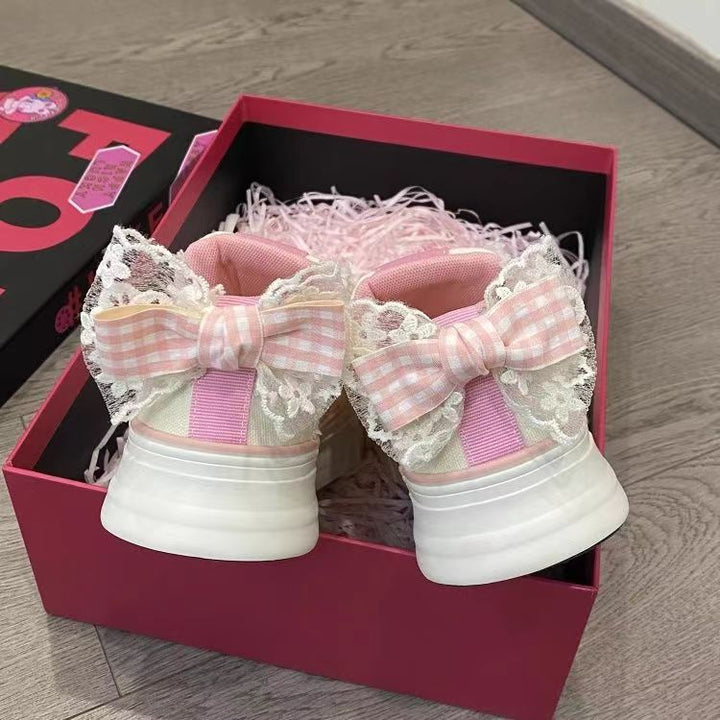 Damen Sneaker mit verspielten Schleifen-Details und rutschfester Sohle Drune