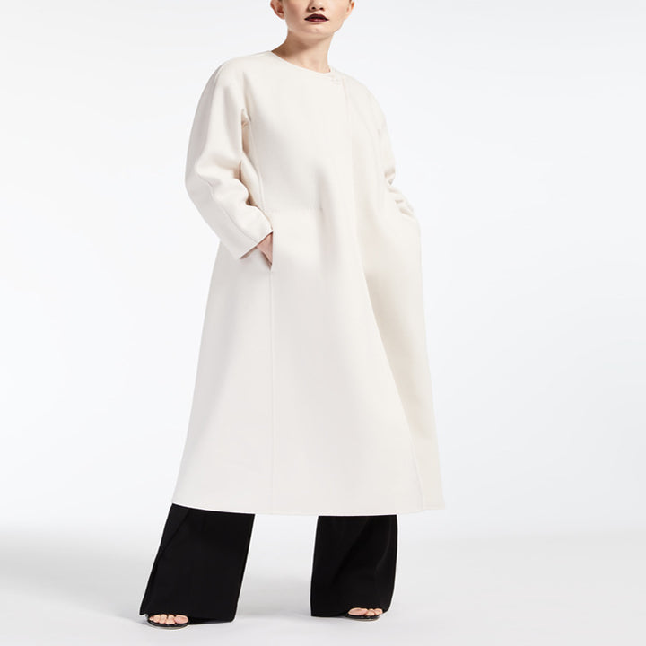 Damen Oversize-Mantel mit Rundhals und verdeckter Knopfleiste Drune