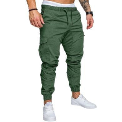 Herren nan taillierter Cargo-Jogger mit elastischem Bund, Kordelzug und aufgesetzten Taschen Drune