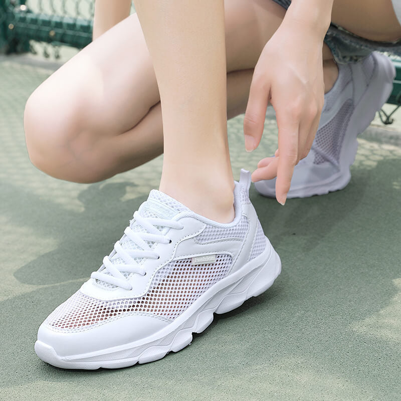 Damen nan leichter Alltags- und Reisesneaker mit luftiger Netzstruktur, dämpfender Leichtsohle und Fersenlasche Drune