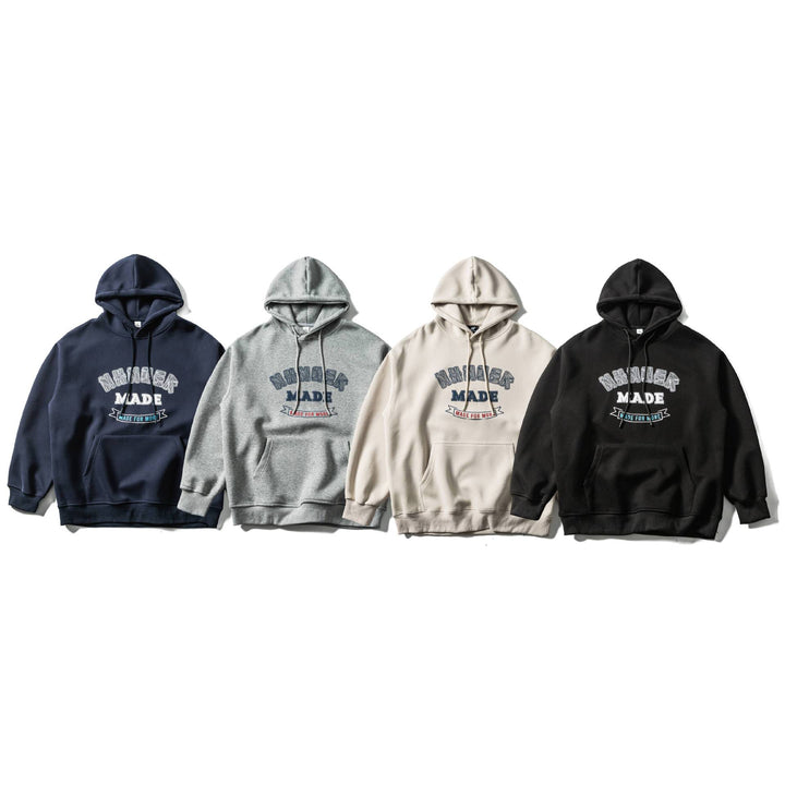 Unisex Oversize-Kapuzenpullover aus schwerer Baumwollmischung mit Frontprint und Kängurutasche Drune