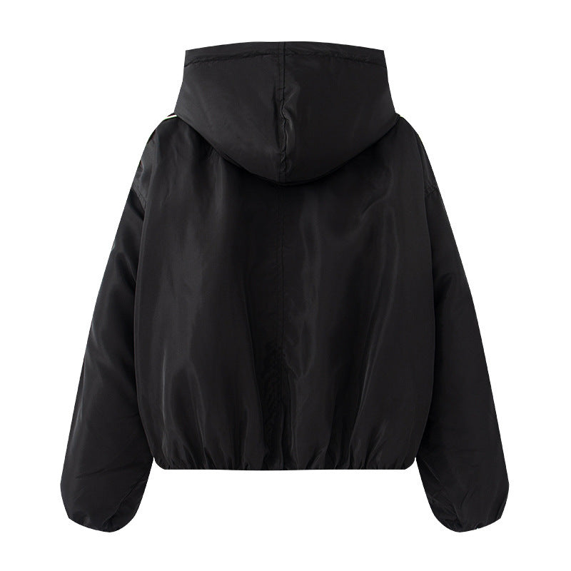 Damen sportliche Übergangsjacke mit Kapuze und seitlichen Reißverschlüssen Drune