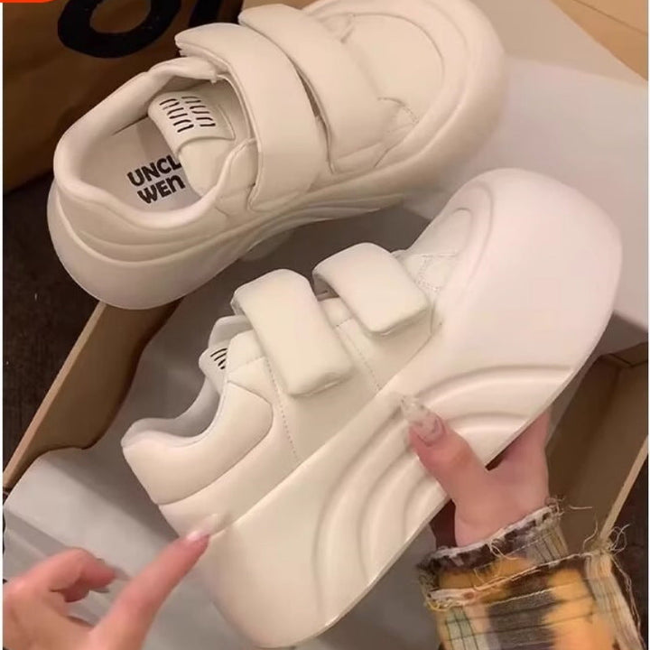 Damen Sportliche Plateau Sneakers mit verstellbarem Klettverschluss Drune