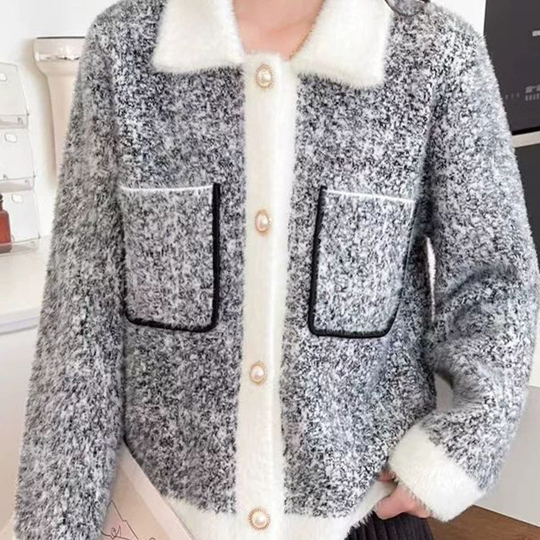 Damen Kuschelige Strickjacke mit Taschen Drune