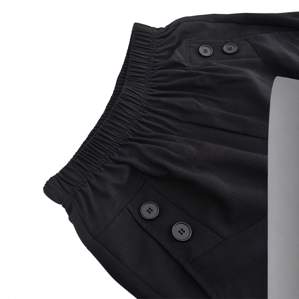 Drune | Elegante Hochtaillierte Hose mit dekorativen Knopfdetails