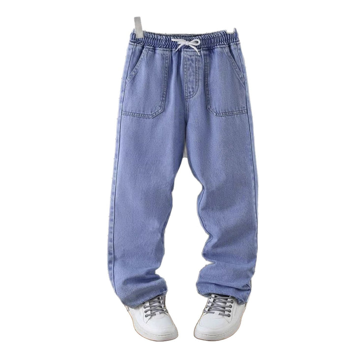 Herren bequeme Denim-Hose mit elastischem Bund und tiefen Taschen Drune