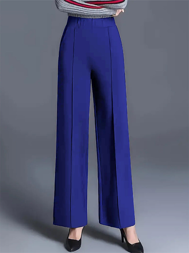 Damen Hochtaillierte Palazzo-Hose mit seitlichen Falten Drune