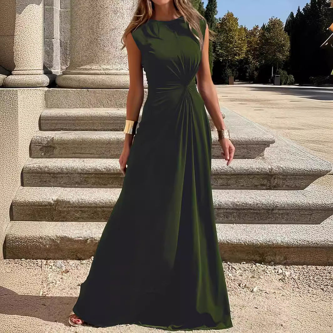 Drune | Elegantes Langarmkleid mit Revers und glattem V-Ausschnitt für Frauen
