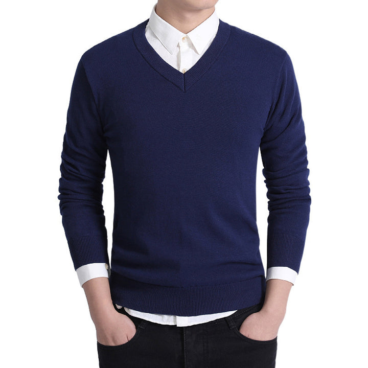 Herren modischer V-Ausschnitt Pullover aus weicher Baumwolle Drune