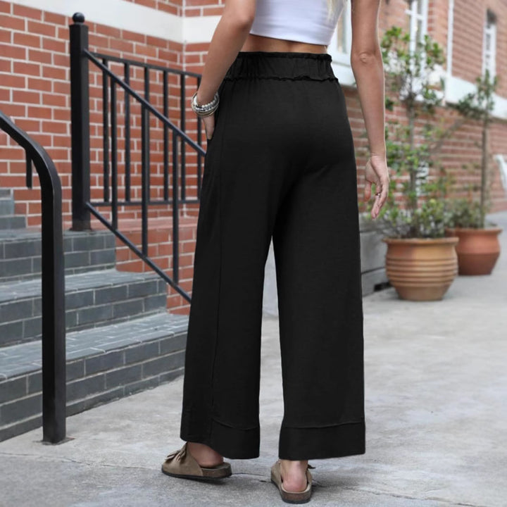 Damen Modische Palazzo-Hose mit elastischem Bund und praktischen Taschen Drune
