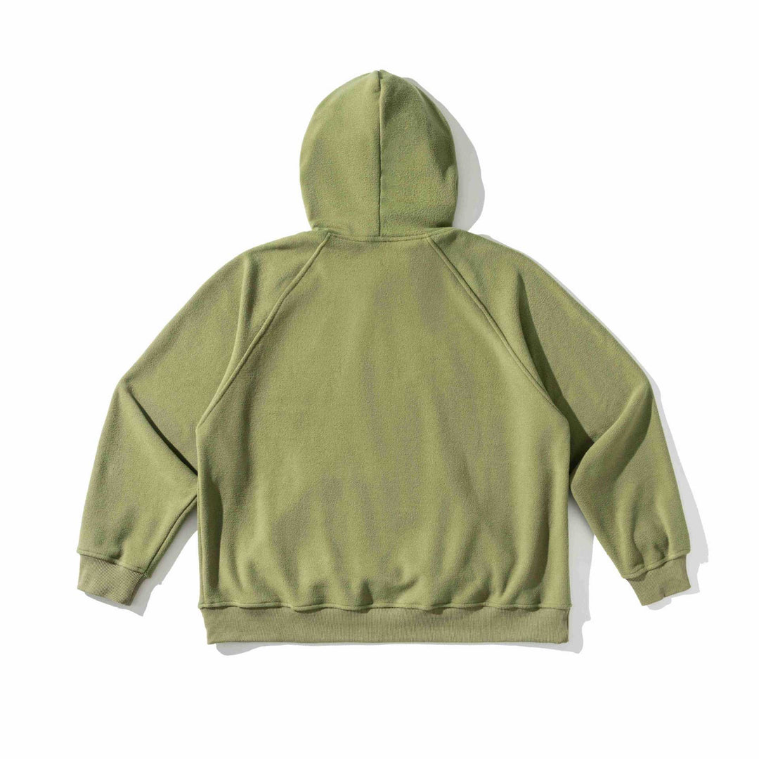 Unisex Weit geschnittener Fleece-Kapuzenpullover mit Statement-Stickerei Drune