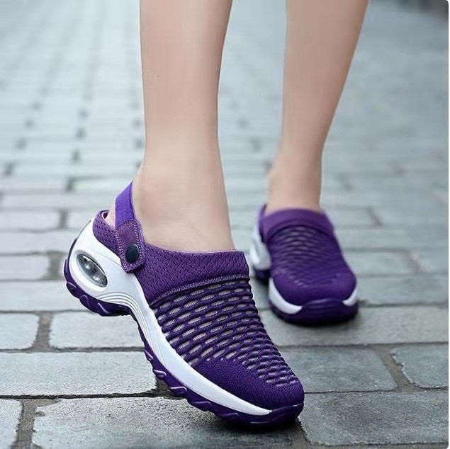 Damen  atmungsaktive Mesh-Clogs mit luftgepolsterter Dämpfungssohle und verstellbarem Fersenriemen Drune