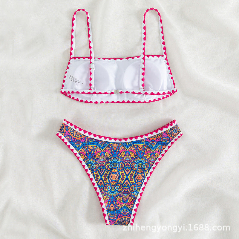Damen Bandeau-Bikini mit trendy ethnic-muster Drune