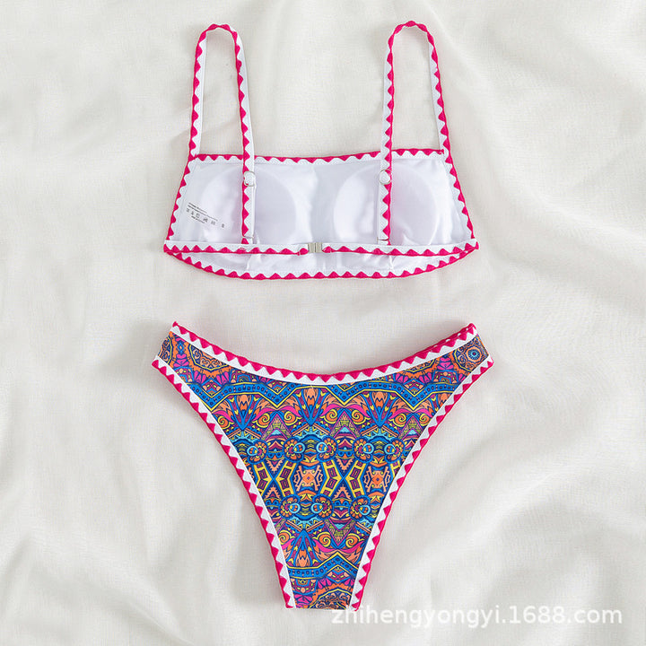 Damen Bandeau-Bikini mit trendy ethnic-muster Drune