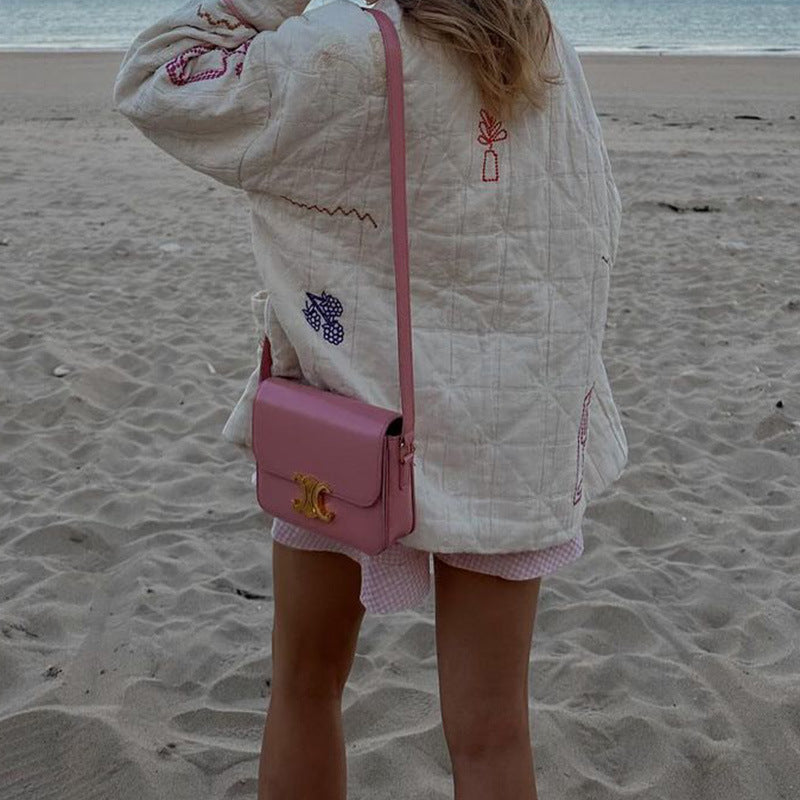 Damen Modische Kimono-Jacke mit bunten Stickdetails und Taschen Drune