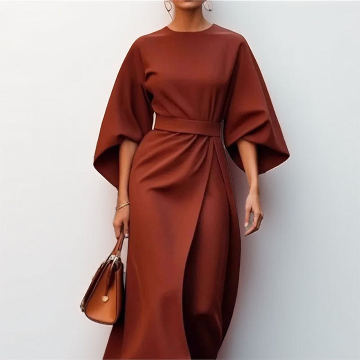 Damen Maxikleid mit lässigem Schnitt und voluminösen Ärmeln Drune