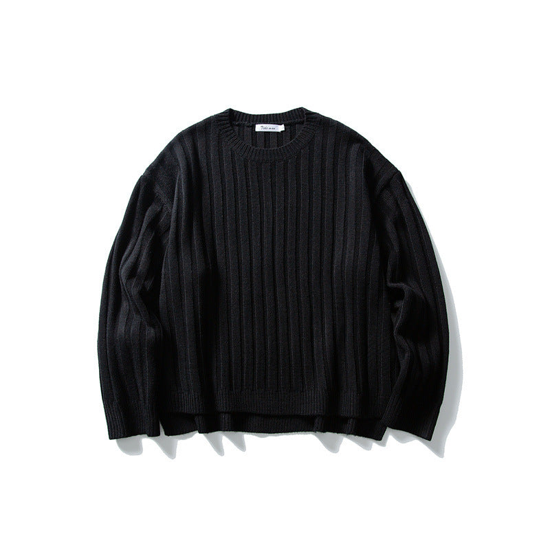 Unisex Grobstrick-Pullover mit breitem Rippmuster und weitem Schnitt Drune