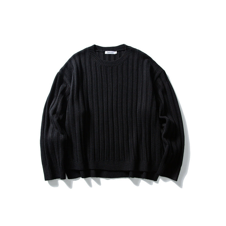 Unisex Grobstrick-Pullover mit breitem Rippmuster und weitem Schnitt Drune