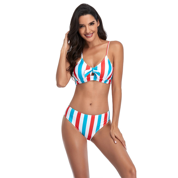 Damen Triangel-Bikini-Set mit verspieltem Knotendesign Drune
