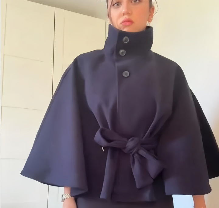 Damen elegante Wickeljacke mit Taillengürtel Drune