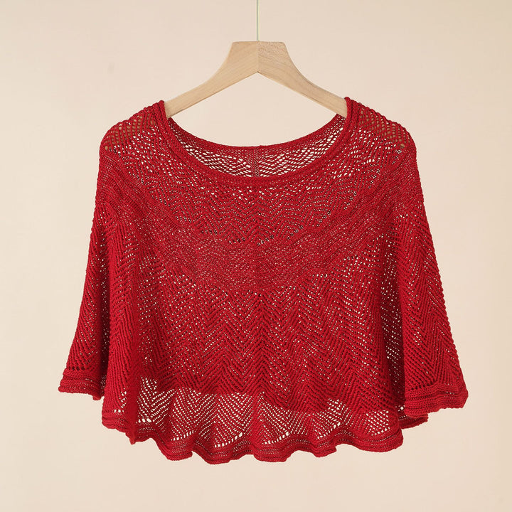 Damen luftiger Strickponcho im modernen Design Drune