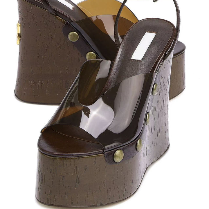 Frauen Statement Plattform Keil-Sandalen Drune