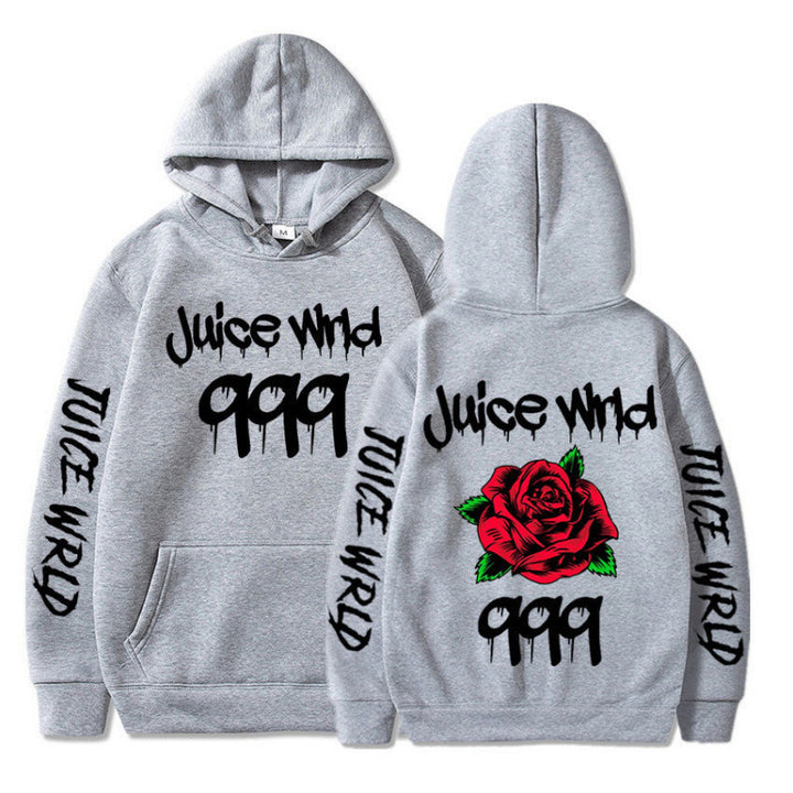 Damen Kapuzenpullover mit auffälligem Grafikdesign und romantischem Rosenmotiv Drune