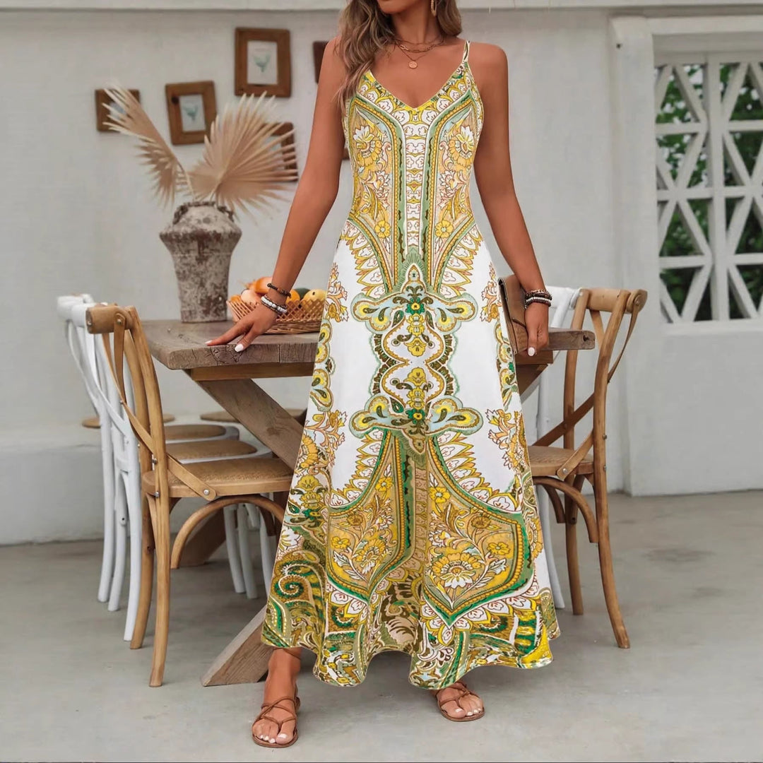 Damen Maxikleid mit elegantem Paisleymuster Drune