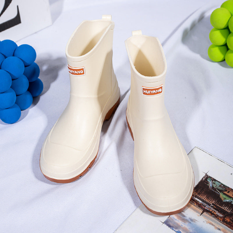 Herren Kurzschaftige Neongummierte Outdoor-Gummistiefelette mit stoßdämpfender Profilsohle Drune