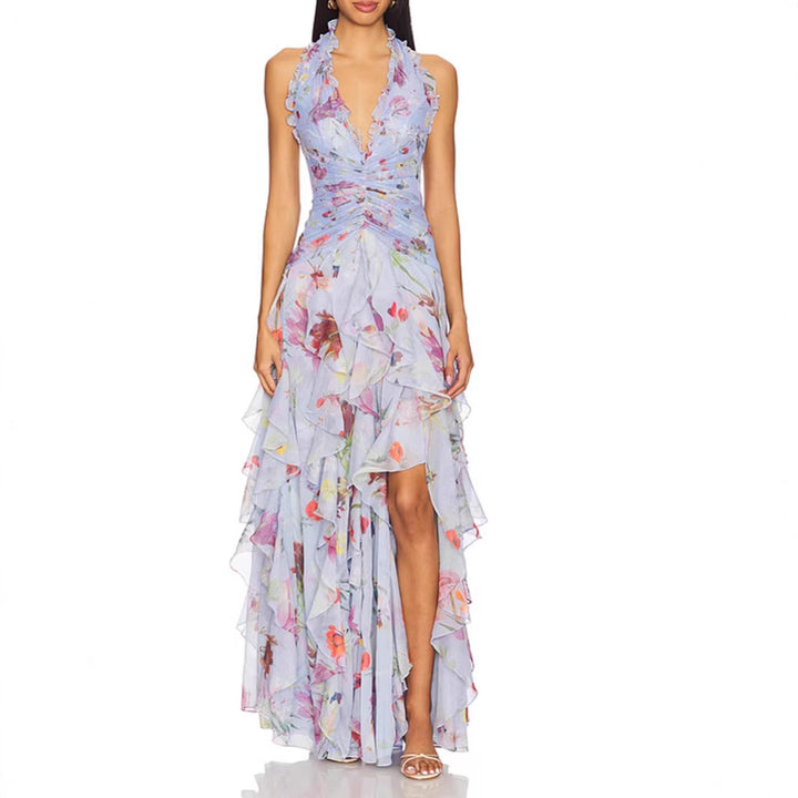 Damen elegantes, rüschenverziertes Abendkleid Drune