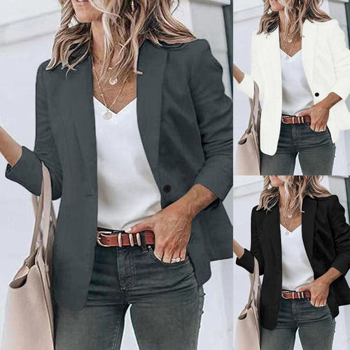 Damen Taillierter Blazer mit geschliffenem Revers, leichter Schulterpolsterung und Ein-Knopf-Verschluss Drune