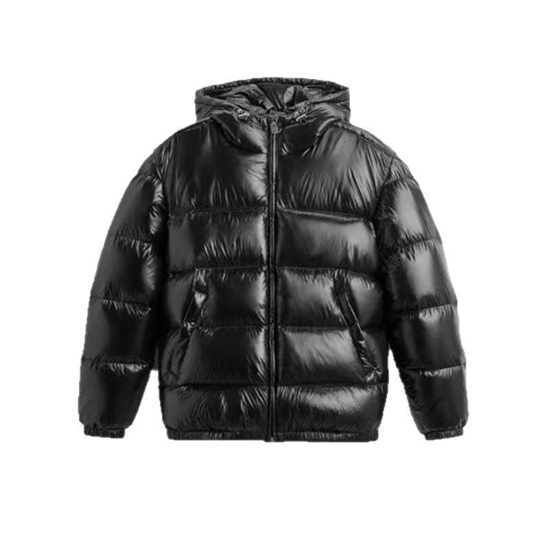 Damen Oversized Steppjacke mit Kapuze und Hochglanzfinish Drune