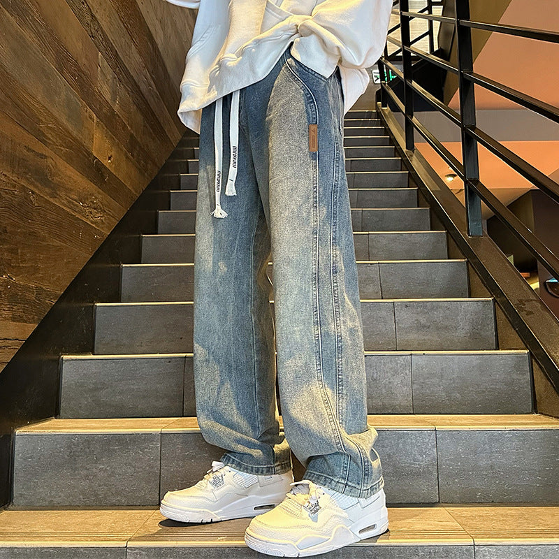 Herren Lässige und weite Denim-Hose Drune